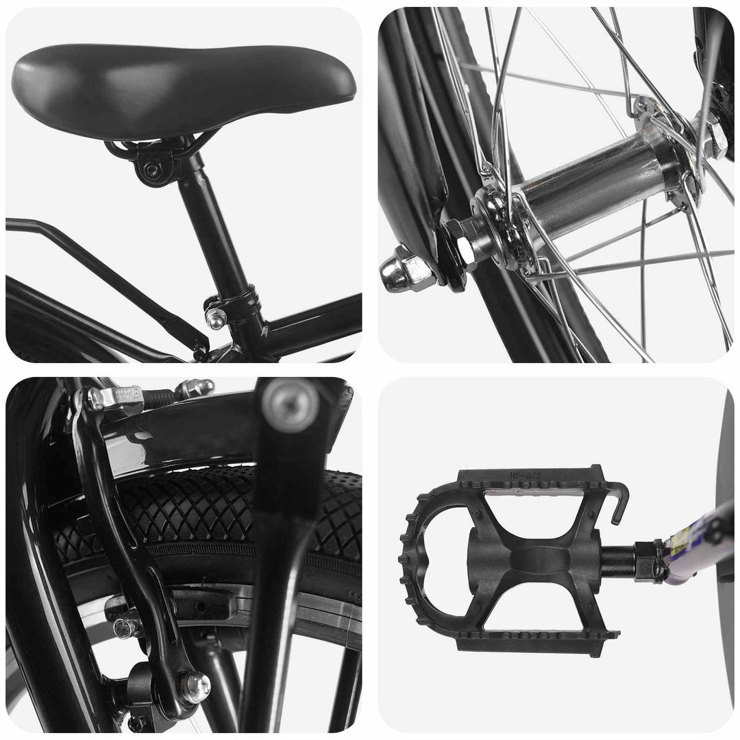 Børnecykel 22 tommer til 7-12 år gammel Sort