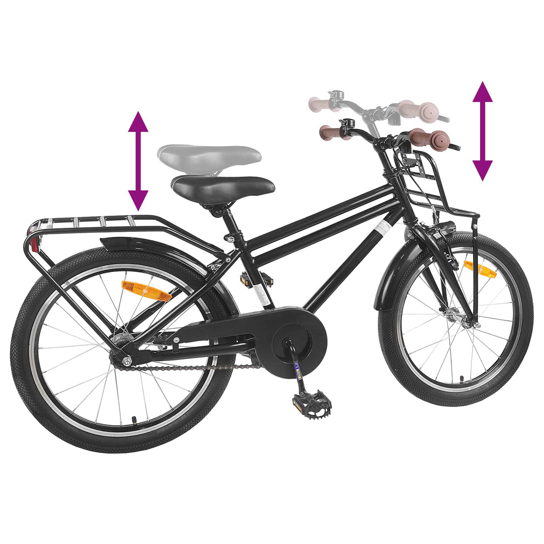 Børnecykel 22 tommer til 7-12 år gammel Sort