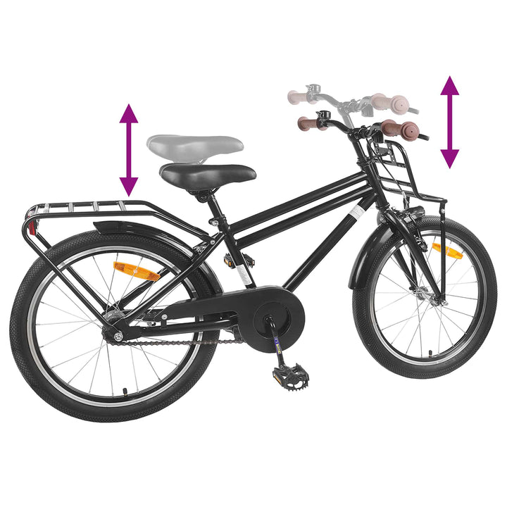 Børnecykel 22 tommer til 7-12 år gammel Sort