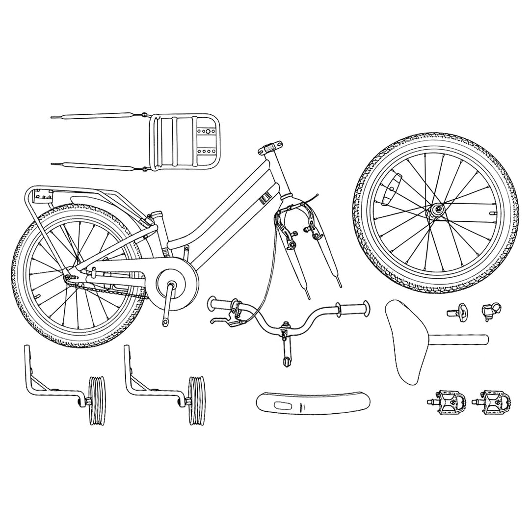 Børnecykel 16 tommer til 4-6 år gamle Mørk blå