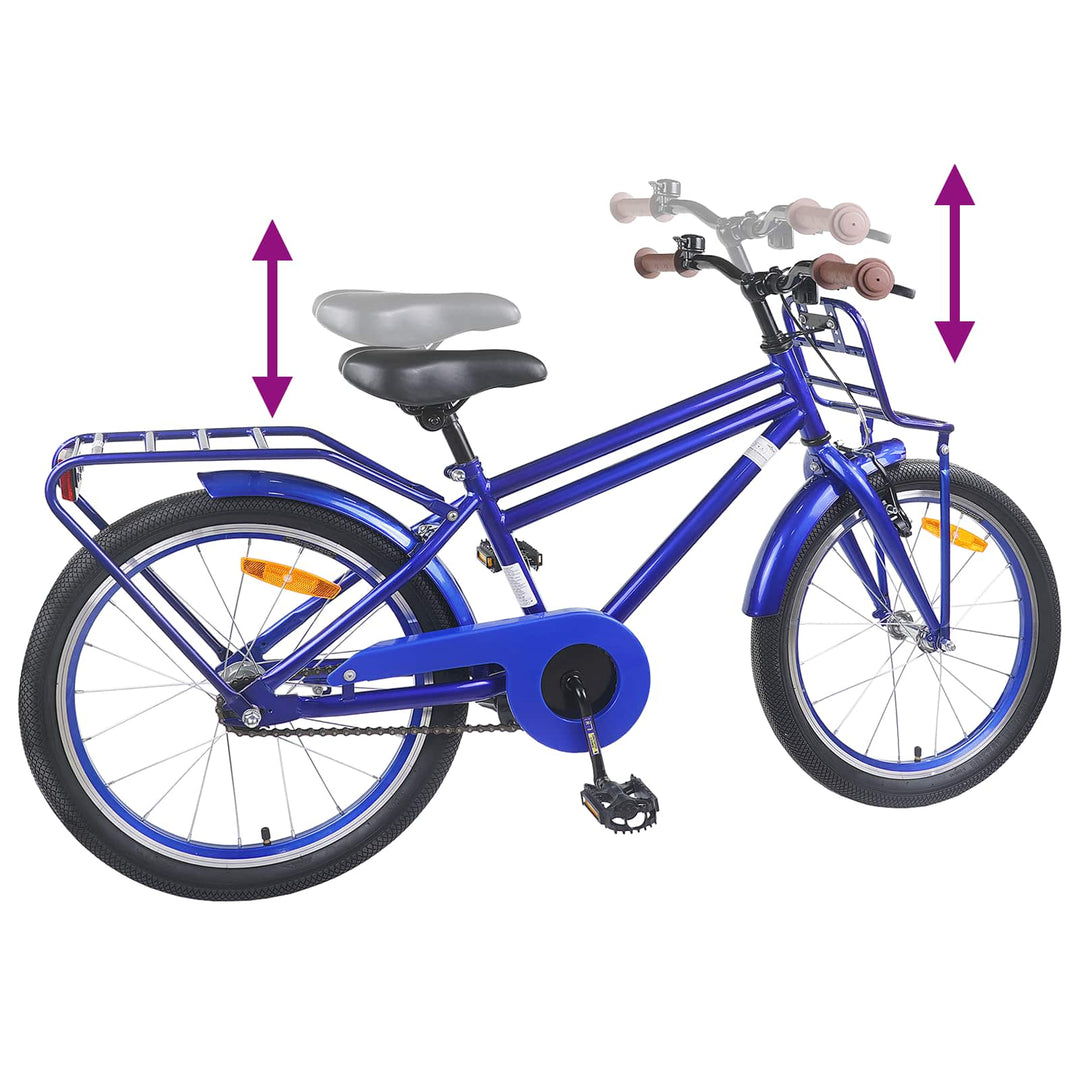 Børnecykel 18 tommer til 5-7 år gammel Mørk blå