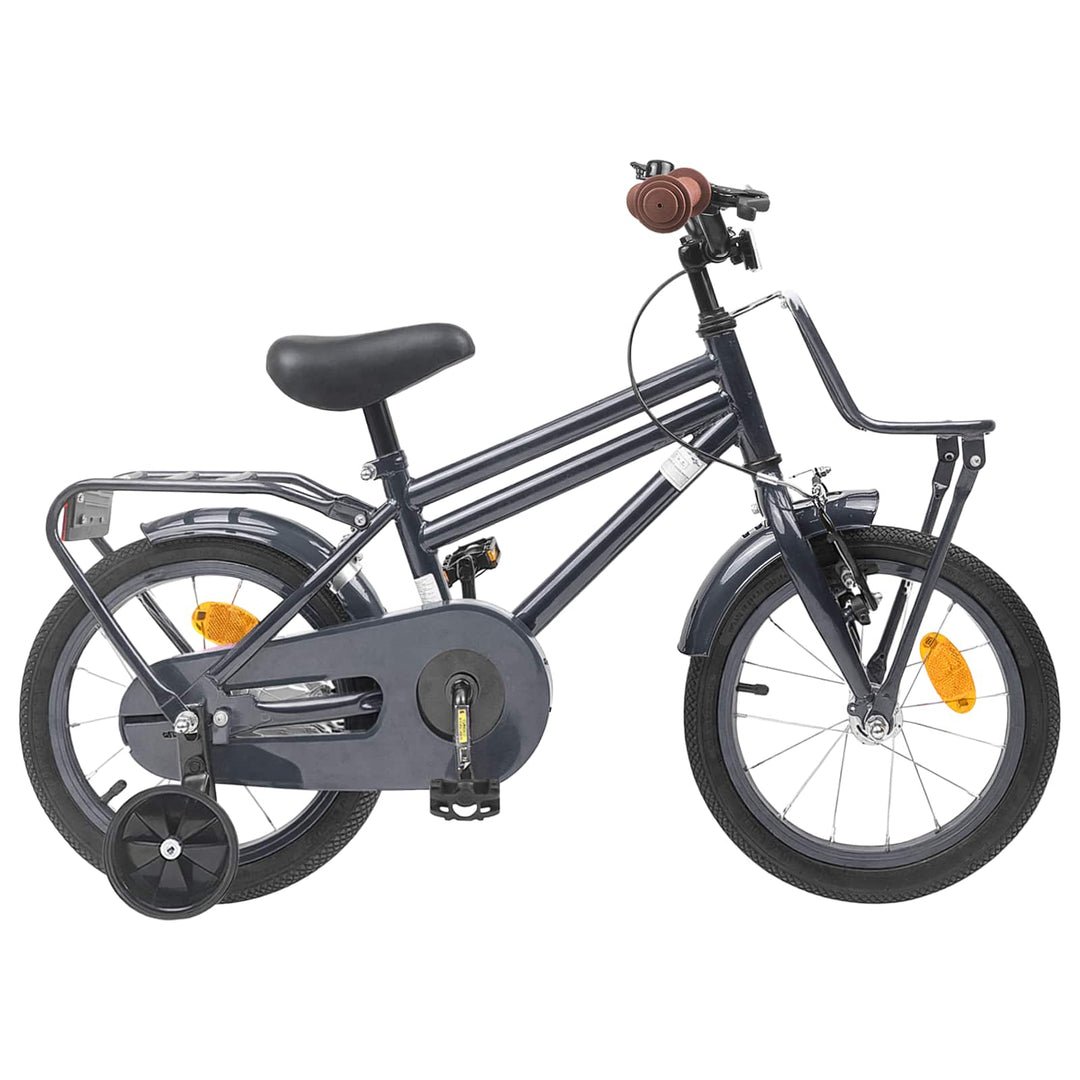 Børnecykel 16 tommer til 4-6 år gamle Mørkegrå