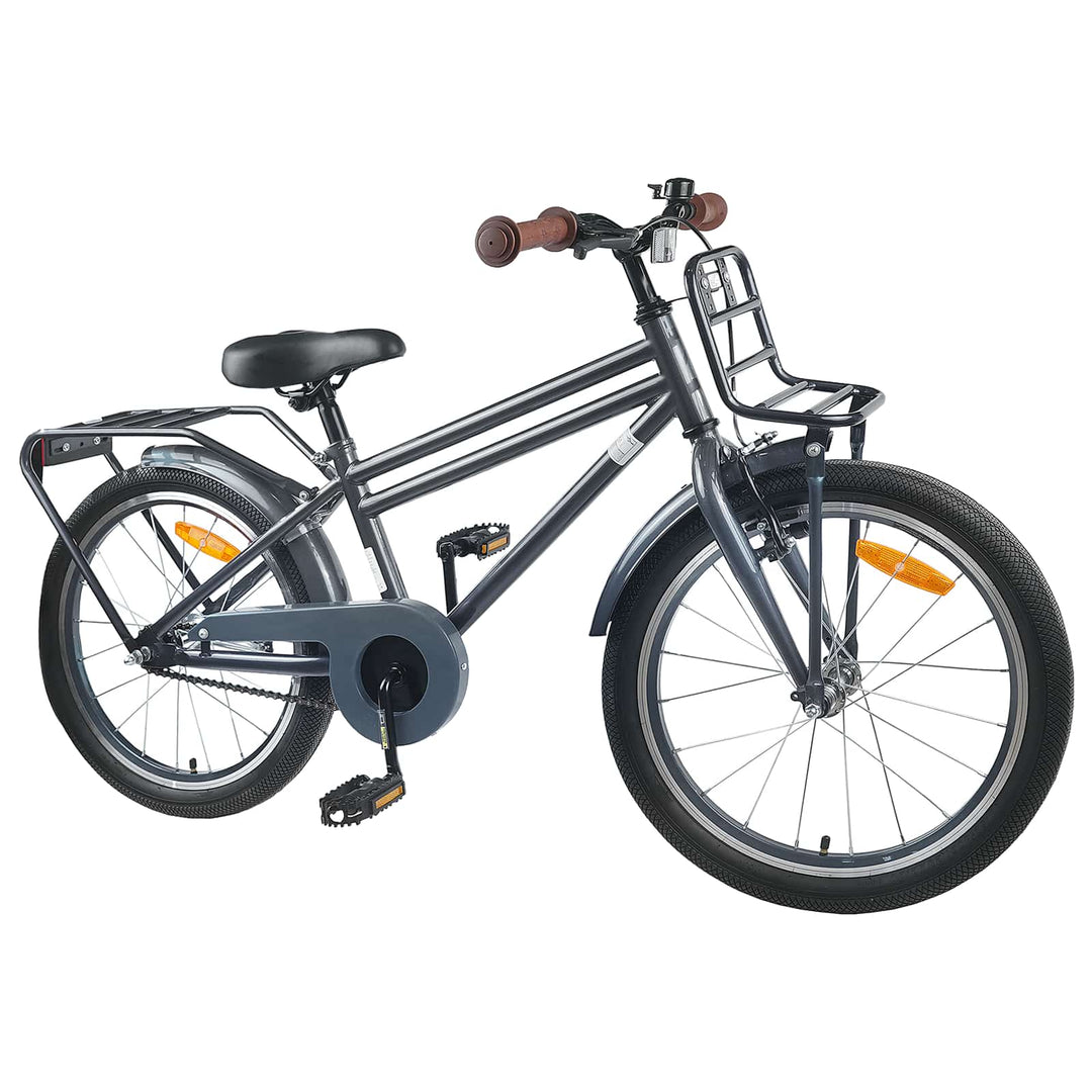 Børnecykel 18 tommer til 5-7 år gammel Mørkegrå