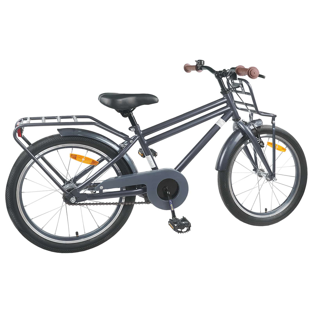 Børnecykel 18 tommer til 5-7 år gammel Mørkegrå