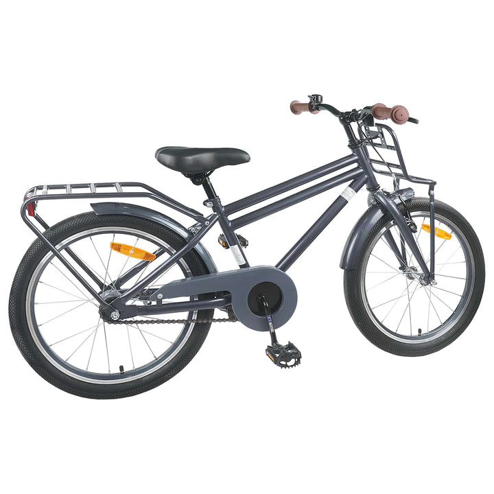 Børnecykel 22 tommer til 7-12 år gammel Mørkegrå
