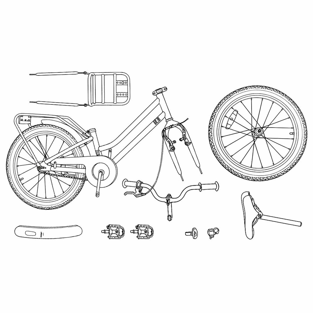 Børnecykel 20 tommer til børn i alderen 6-11 år Hvid