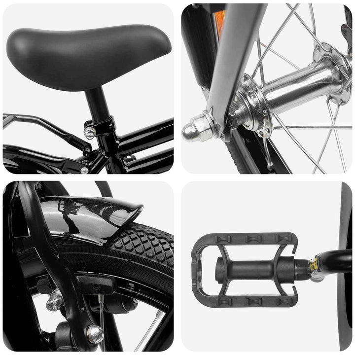 Børnecykel 12 tommer til 2-4 år gamle Sort