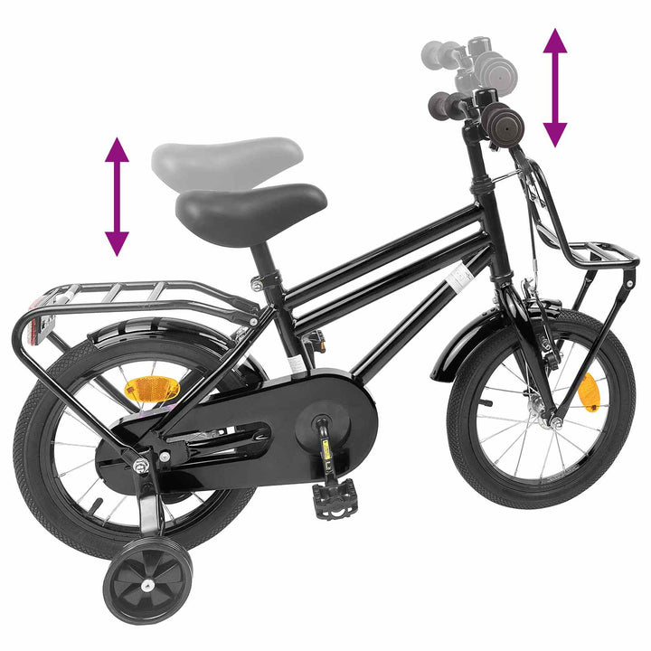 Børnecykel 12 tommer til 2-4 år gamle Sort