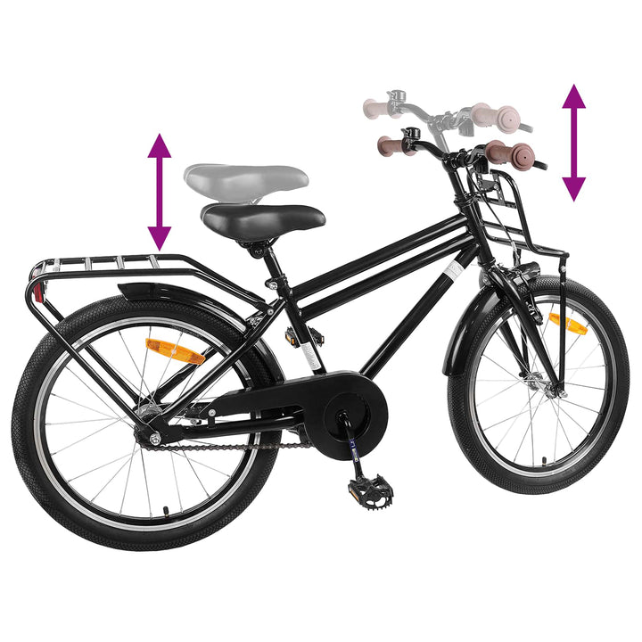 Børnecykel 22 tommer til 7-12 år gammel Sort