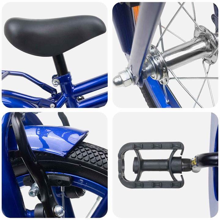 Børnecykel 14 tommer anbefalet til 3-5 år gammel Mørk blå