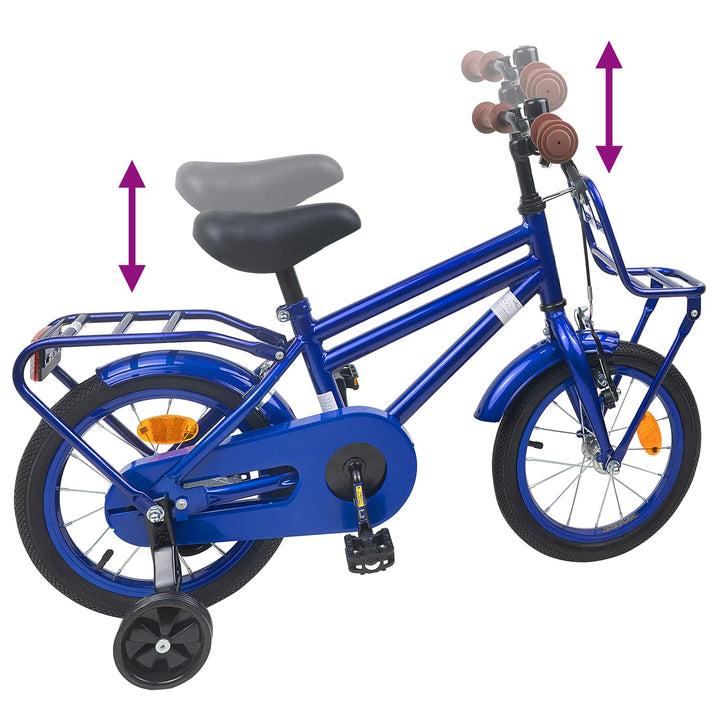 Børnecykel 14 tommer anbefalet til 3-5 år gammel Mørk blå