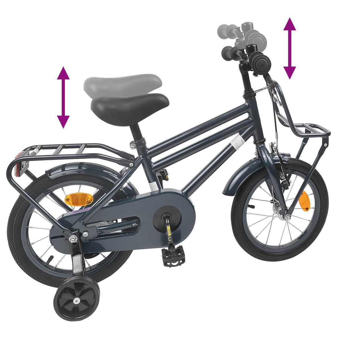Børnecykel 14 tommer anbefalet til 3-5 år gammel Mørkegrå