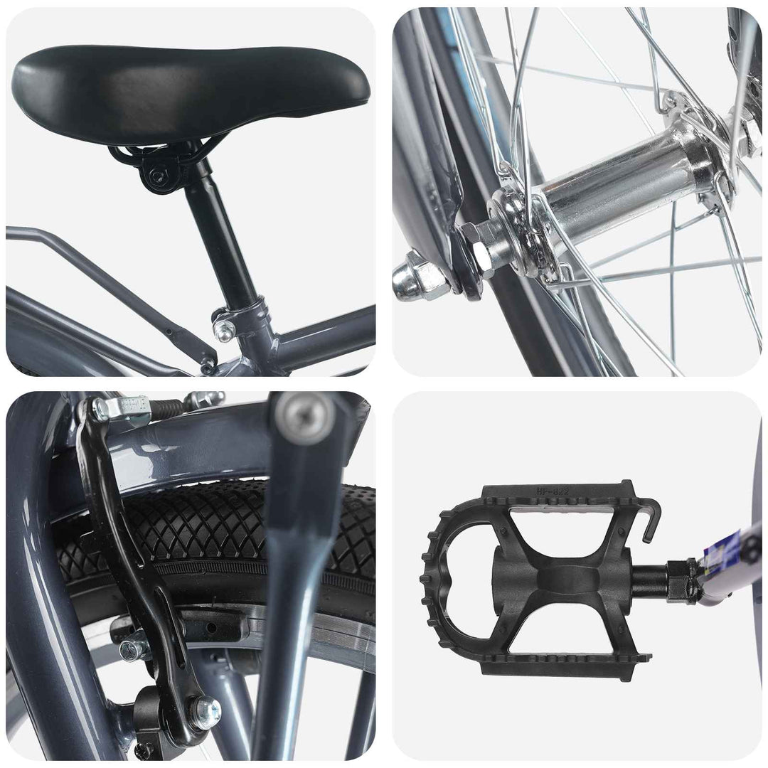 Børnecykel 18 tommer til 5-7 år gammel Mørkegrå