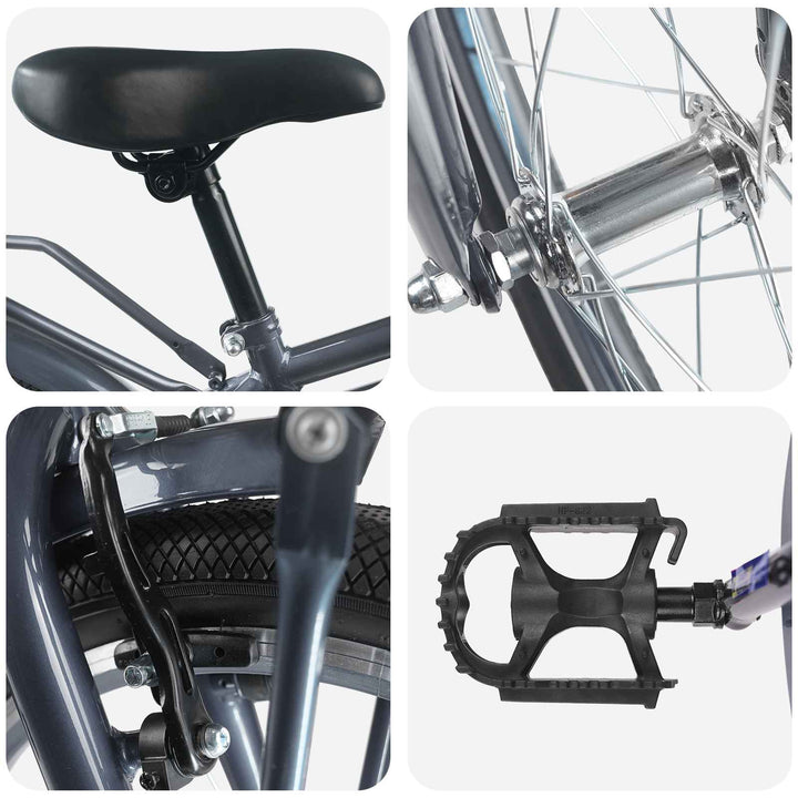 Børnecykel 18 tommer til 5-7 år gammel Mørkegrå