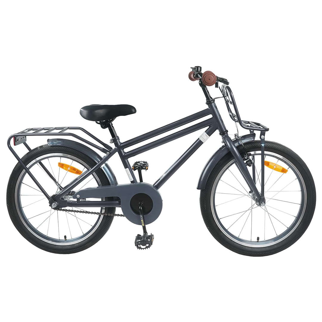 Børnecykel 18 tommer til 5-7 år gammel Mørkegrå
