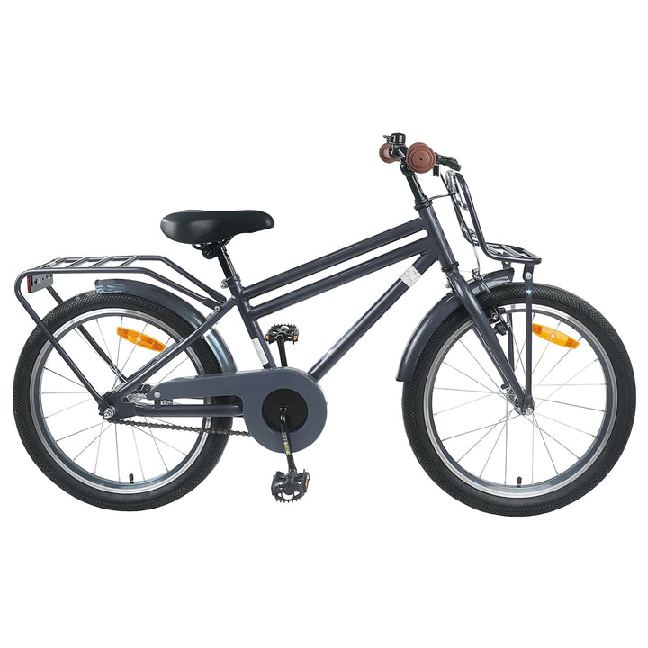 Børnecykel 18 tommer til 5-7 år gammel Mørkegrå
