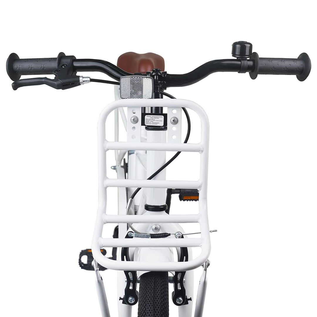 Børnecykel 18 tommer til 5-7 år gammel Hvid