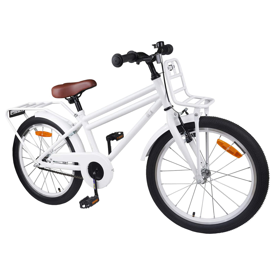 Børnecykel 18 tommer til 5-7 år gammel Hvid