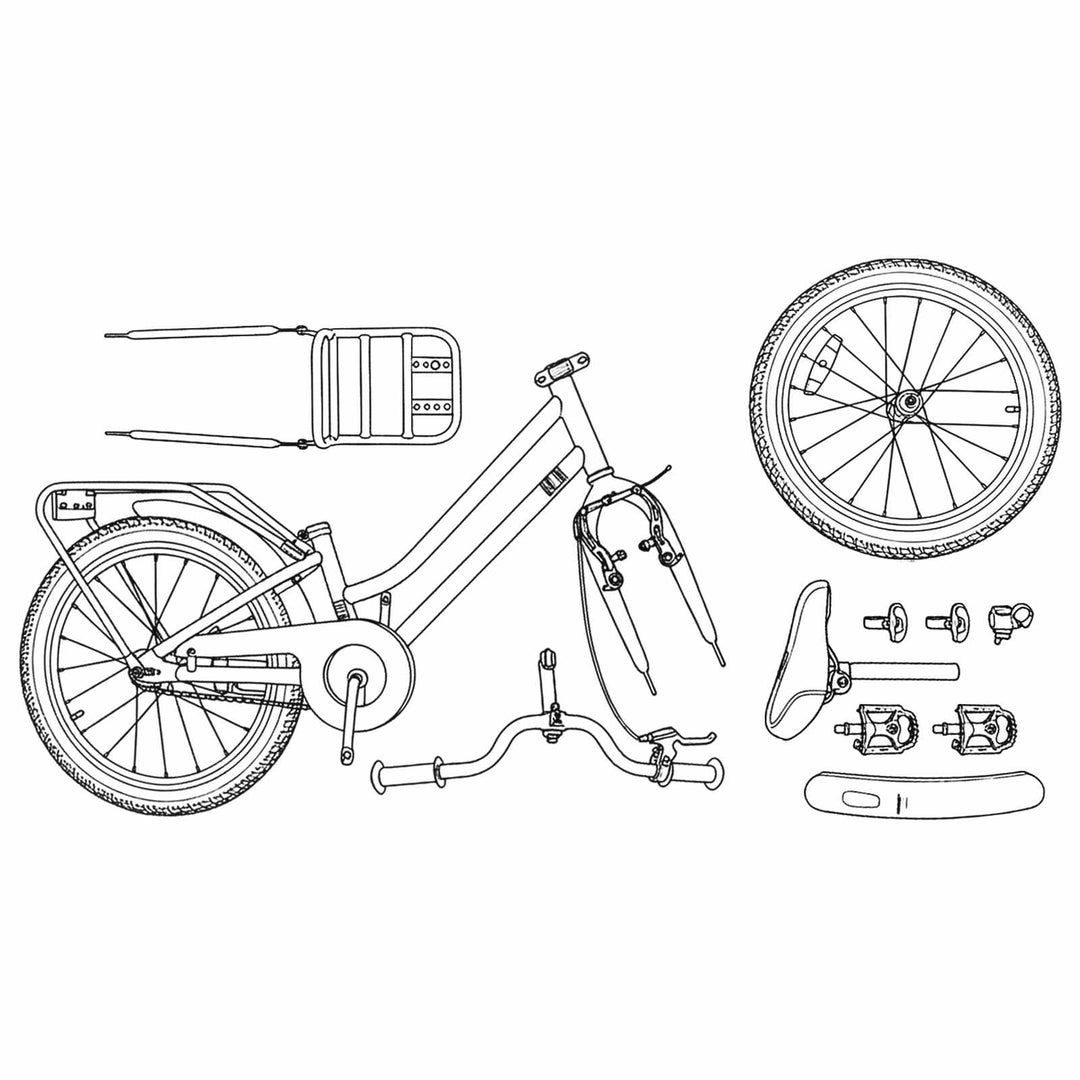 Børnecykel 18 tommer til 5-7 år gammel Hvid