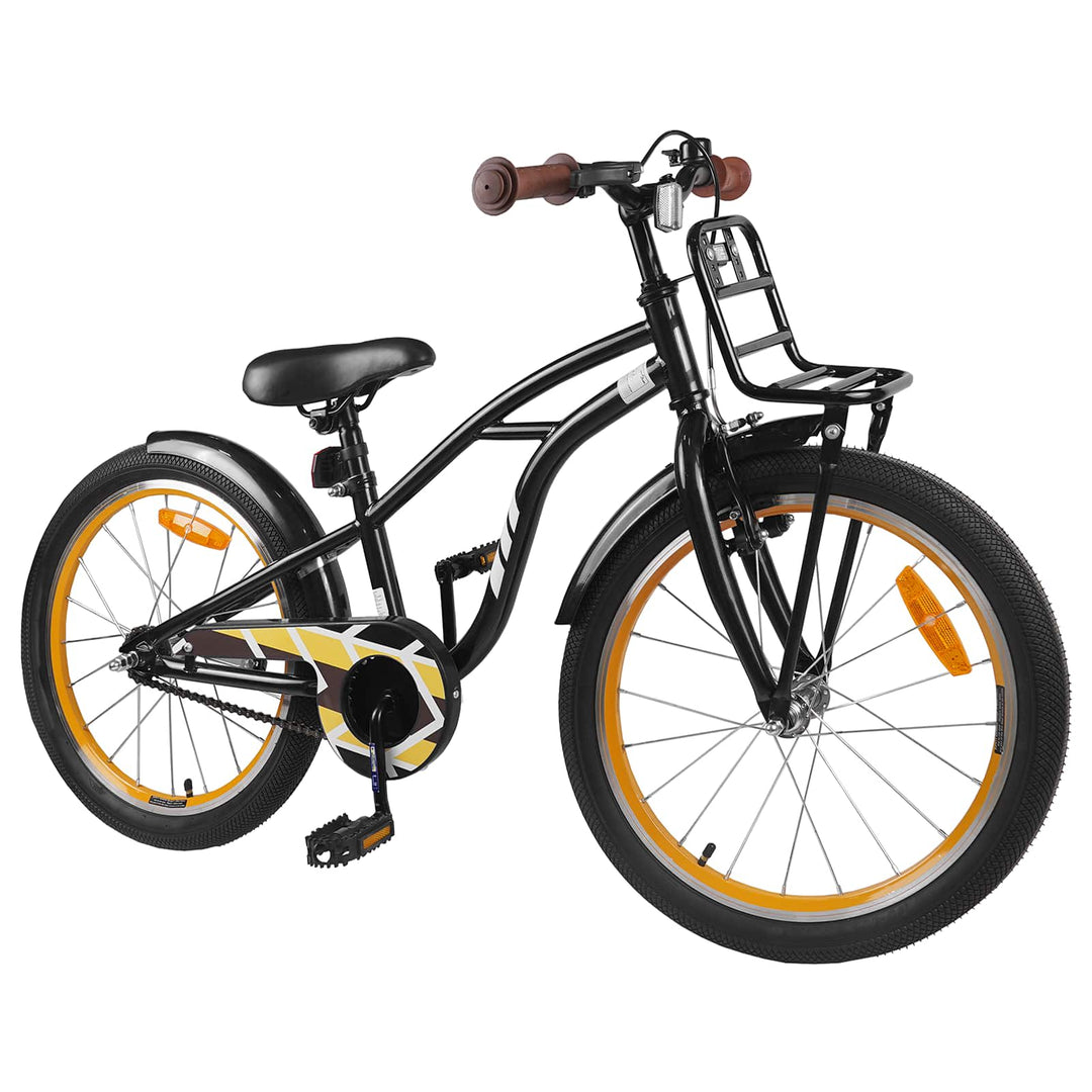 Børnecykel 20 tommer til børn i alderen 6-11 år Sort