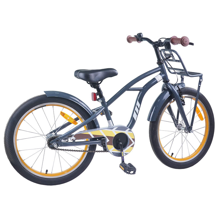 Børnecykel 18 tommer til 5-7 år gammel Mørkegrå