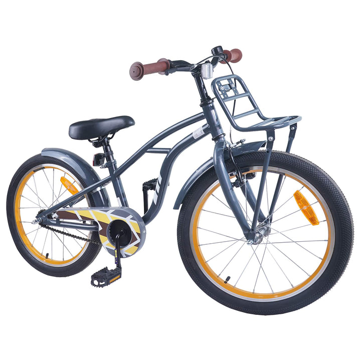 Børnecykel 22 tommer til 7-12 år gammel Mørkegrå