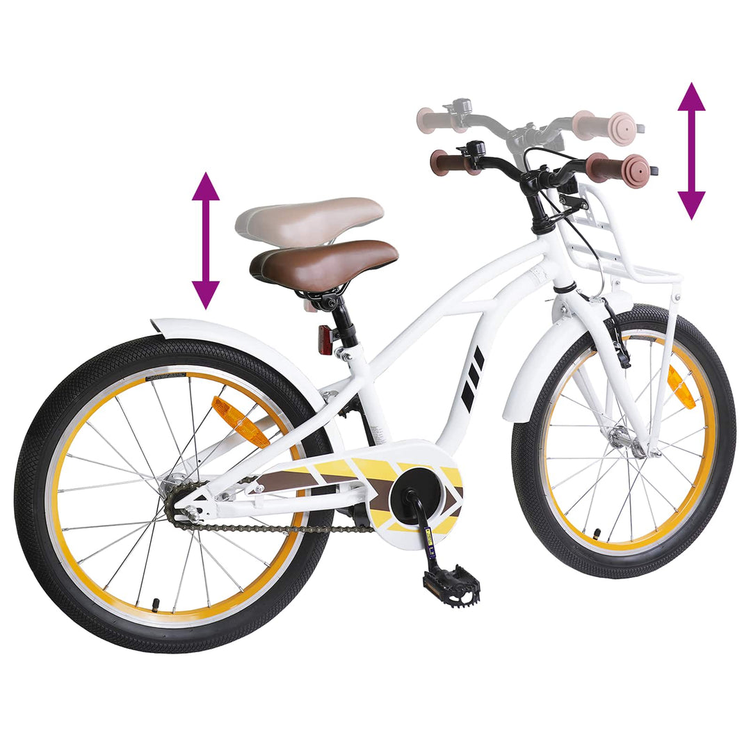 Børnecykel 20 tommer til børn i alderen 6-11 år Hvid