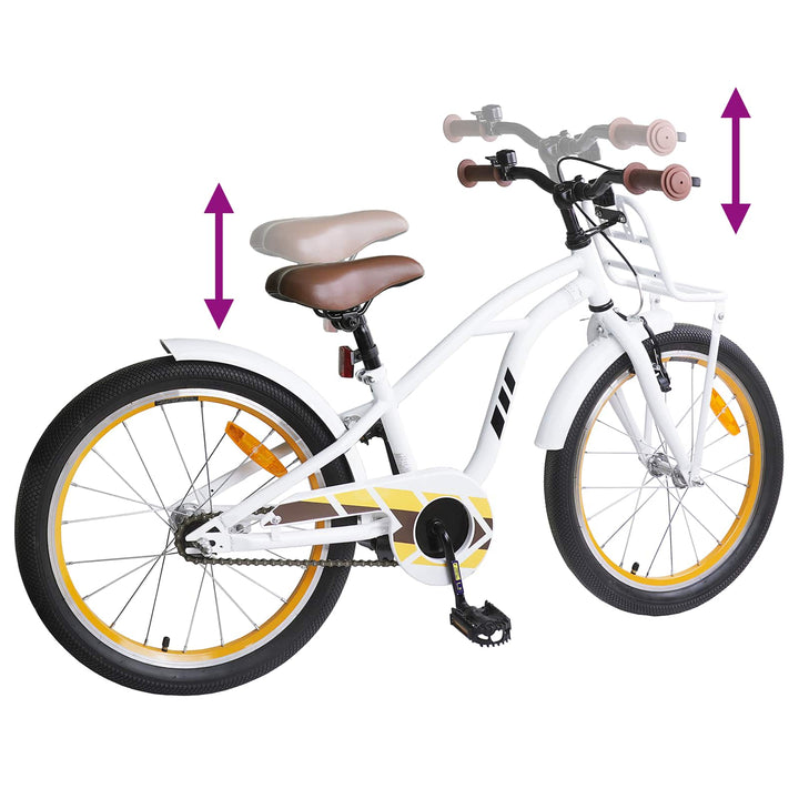 Børnecykel 20 tommer til børn i alderen 6-11 år Hvid