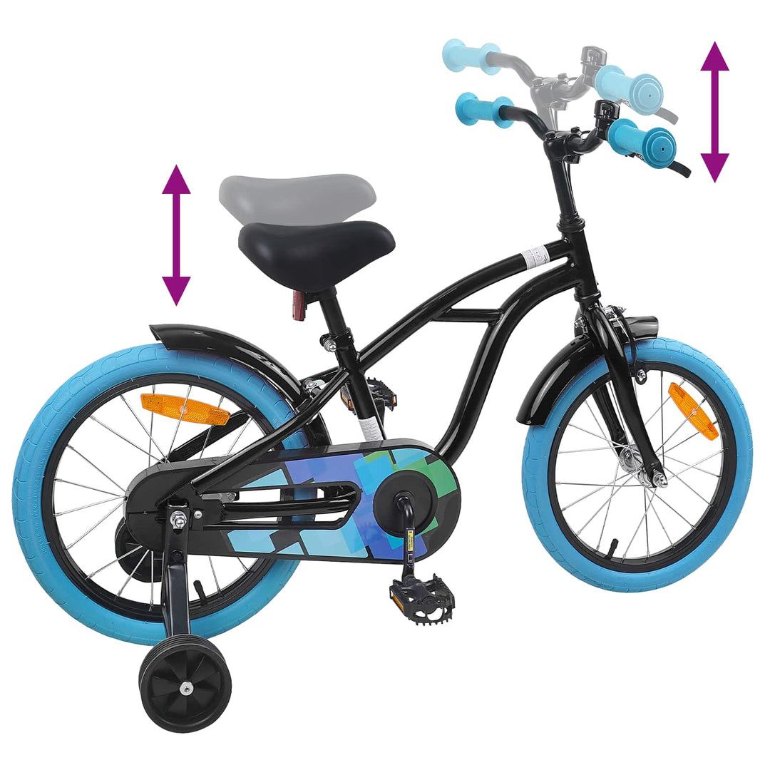 Børnecykel 16 tommer til 4-6 år gamle Sort