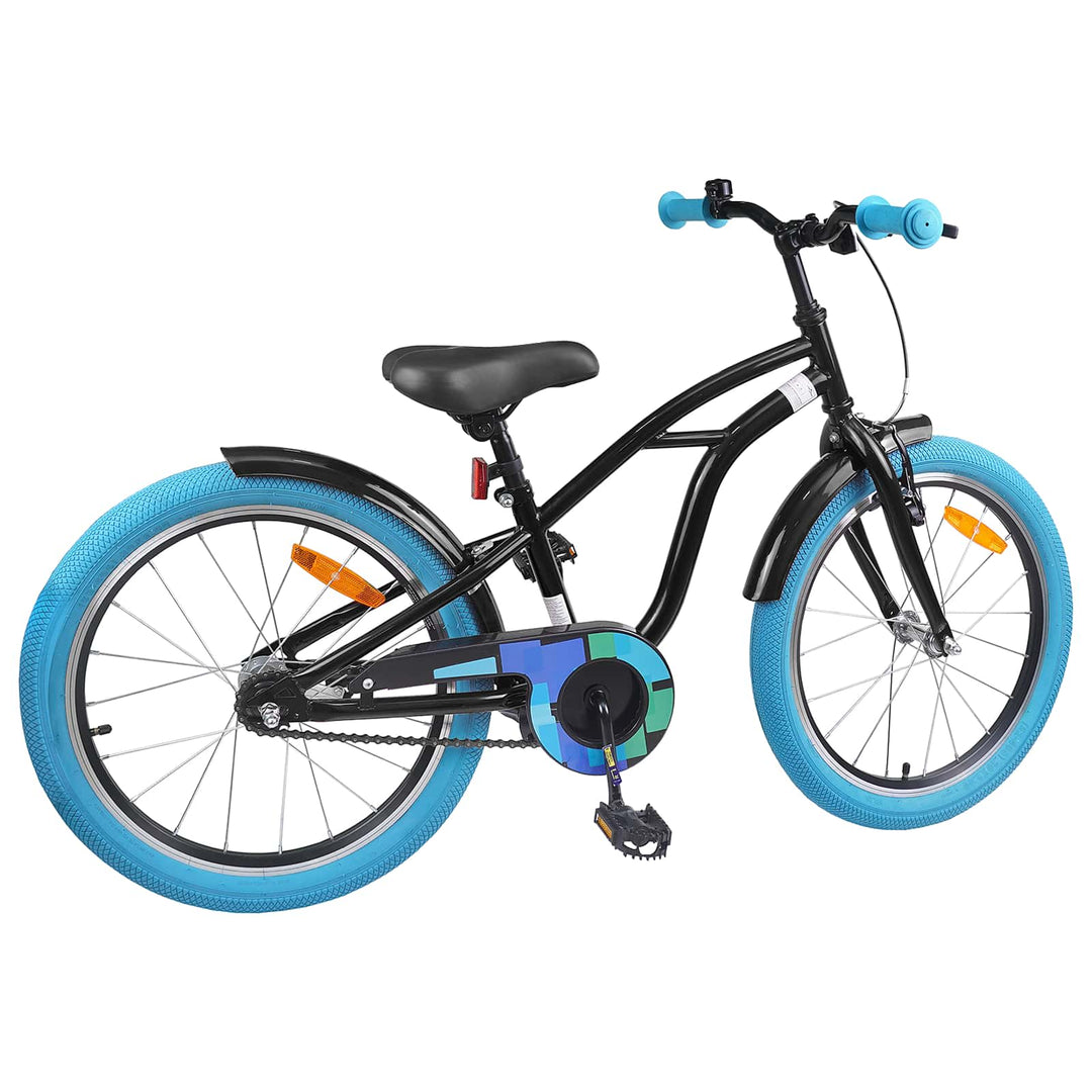 Børnecykel 18 tommer til 5-7 år gammel Sort