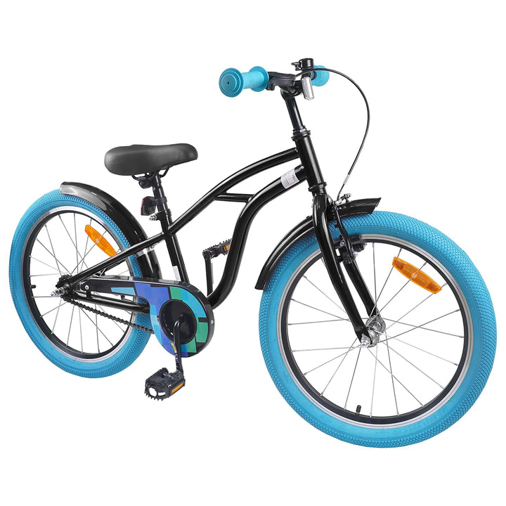 Børnecykel 20 tommer til børn i alderen 6-11 år Sort
