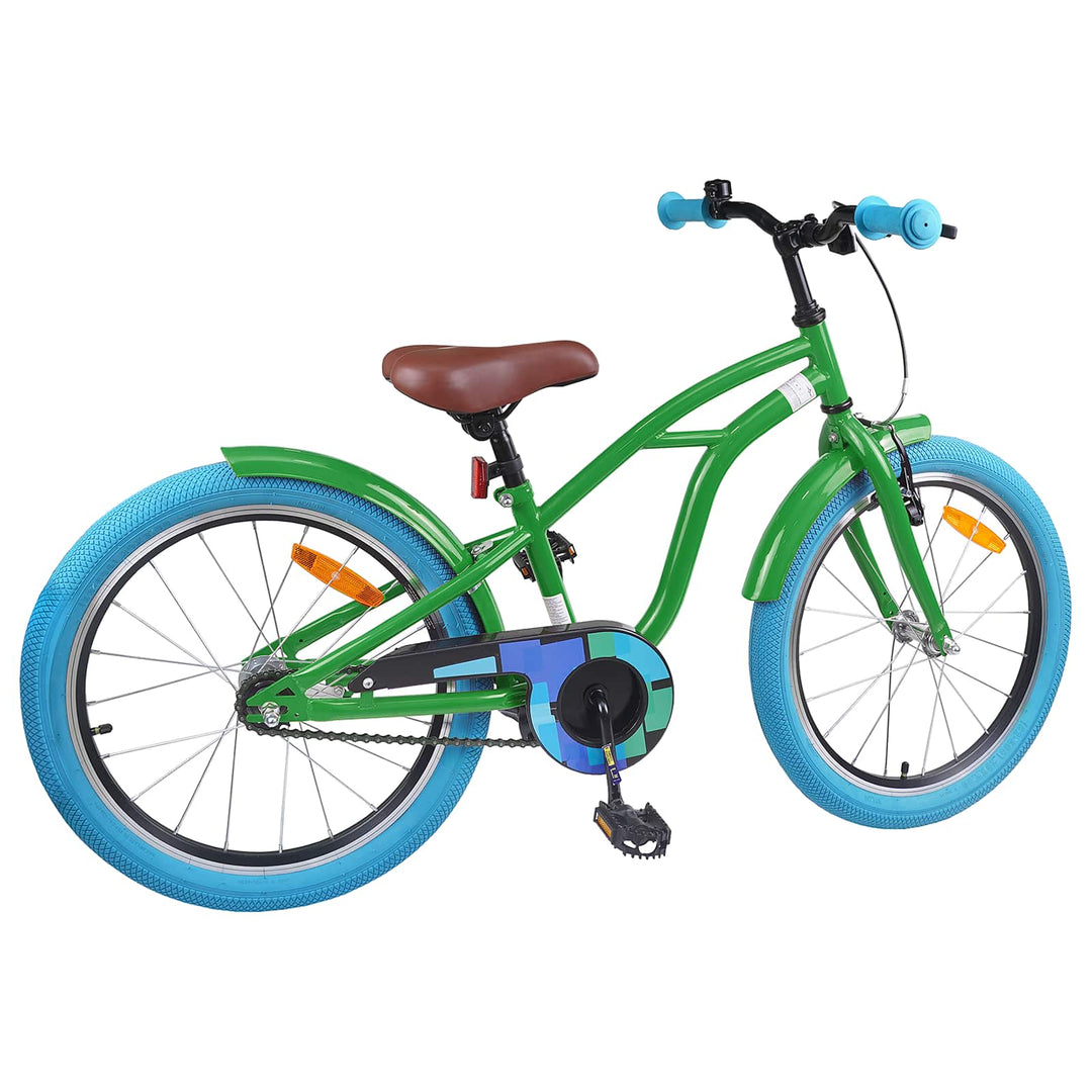Børnecykel 18 tommer til 5-7 år gammel Grøn