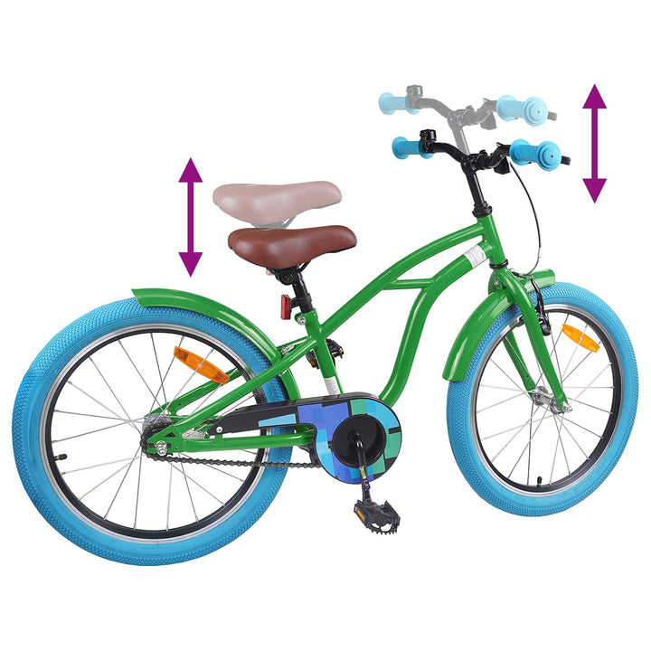 Børnecykel 20 tommer til børn i alderen 6-11 år Grøn