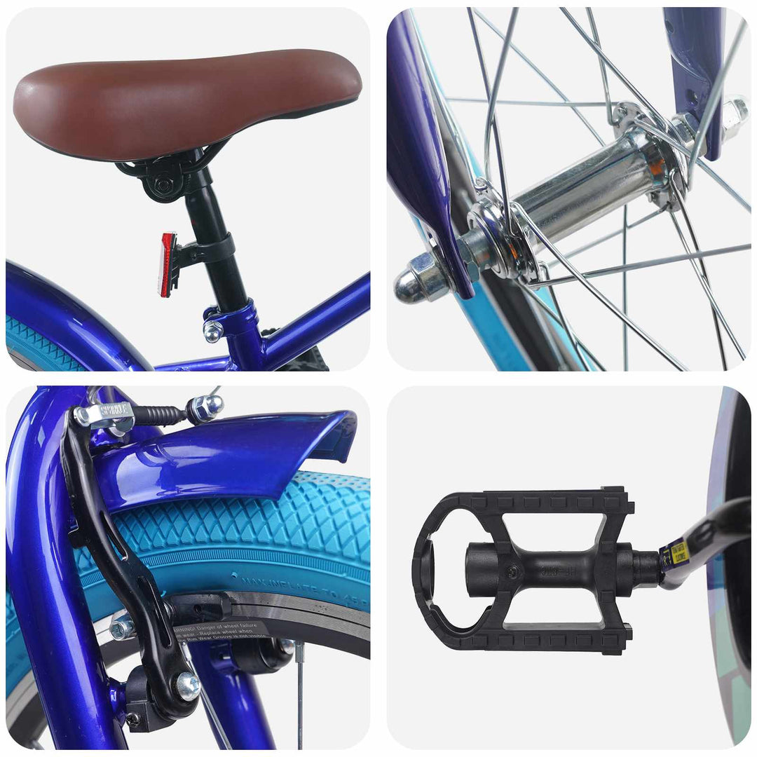 Børnecykel 22 tommer til 7-12 år gammel Mørk blå