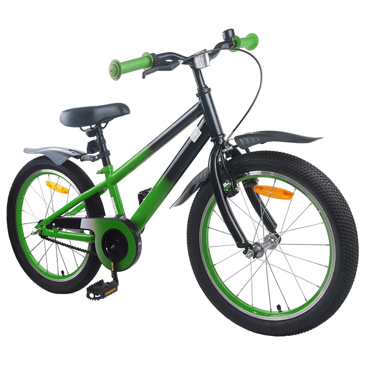 Børnecykel 18 tommer til 5-7 år gammel Grøn Sort