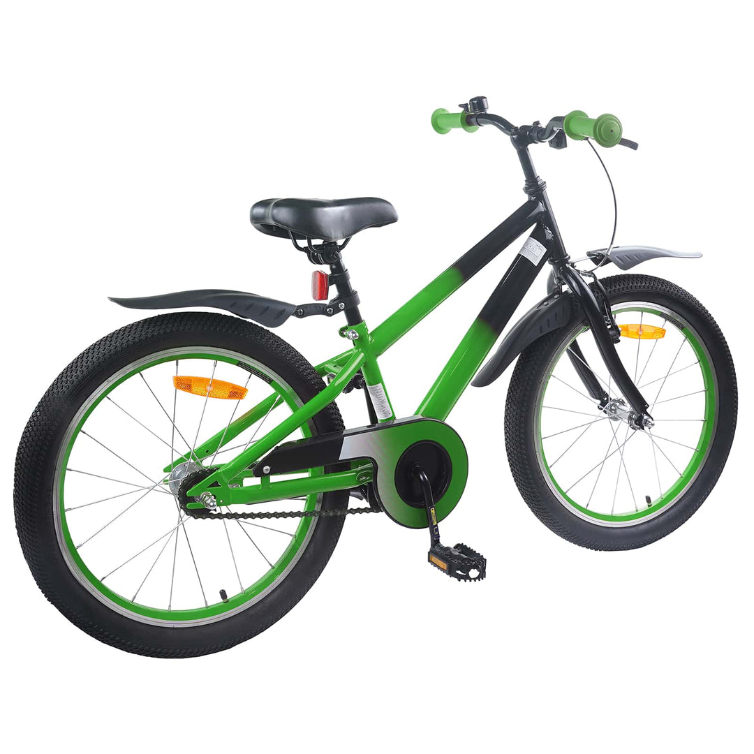 Børnecykel 20 tommer til børn i alderen 6-11 år Grøn Sort