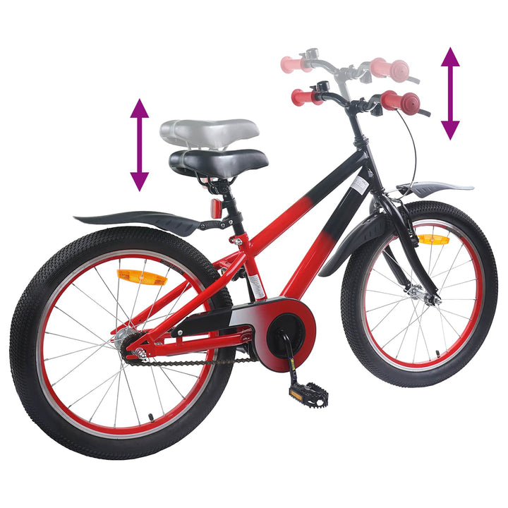 Børnecykel 22 tommer til 7-12 år gammel Rød Sort