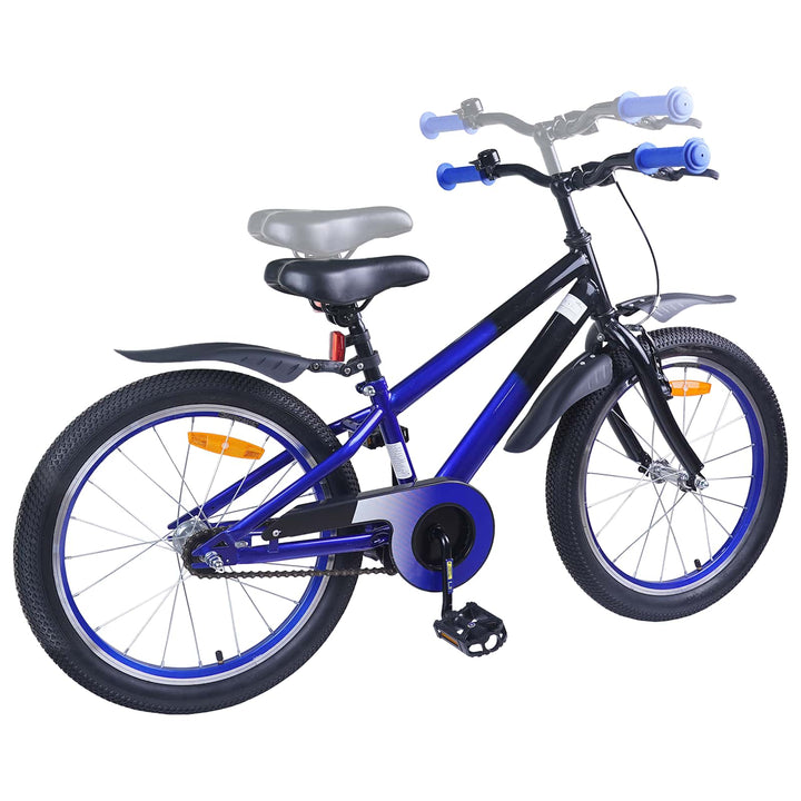 Børnecykel 18 tommer til 5-7 år gammel Blå Sort