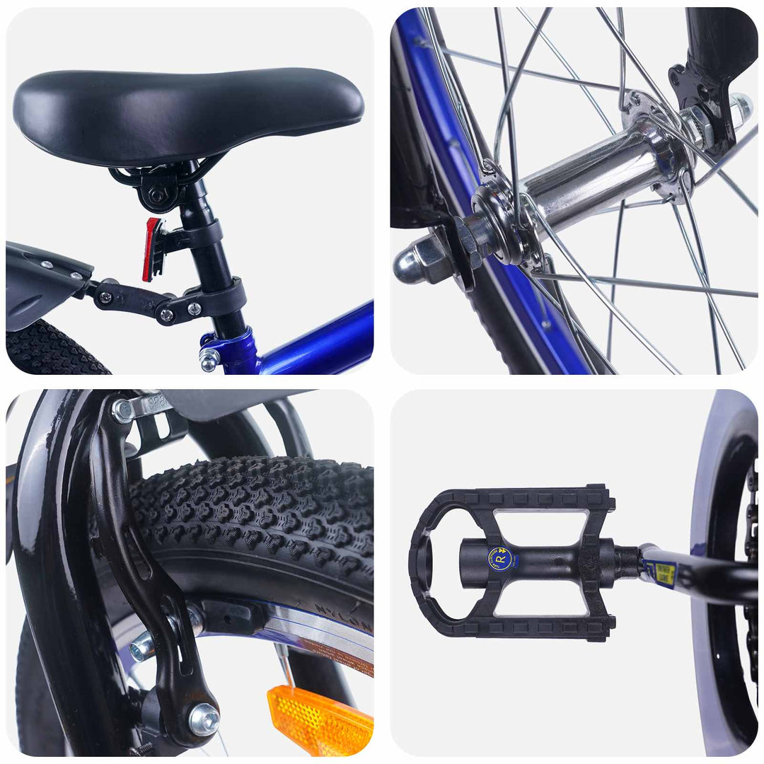 Børnecykel 20 tommer til børn i alderen 6-11 år Blå Sort