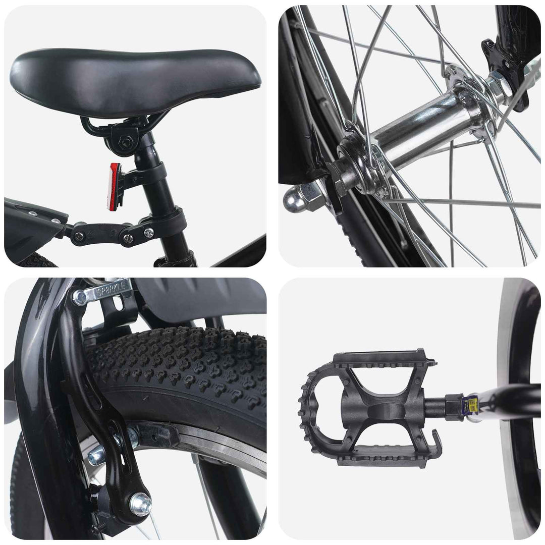 Børnecykel 18 tommer til 5-7 år gammel Sort