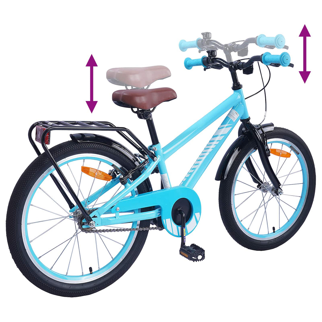 Børnecykel 18 tommer til 5-7 år gammel Lyseblå