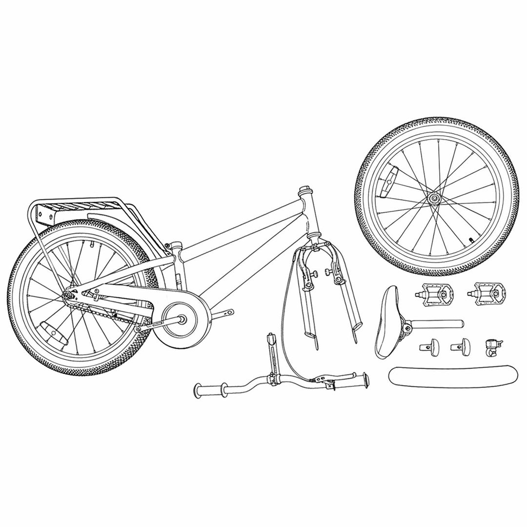Børnecykel 20 tommer til børn i alderen 6-11 år Sort