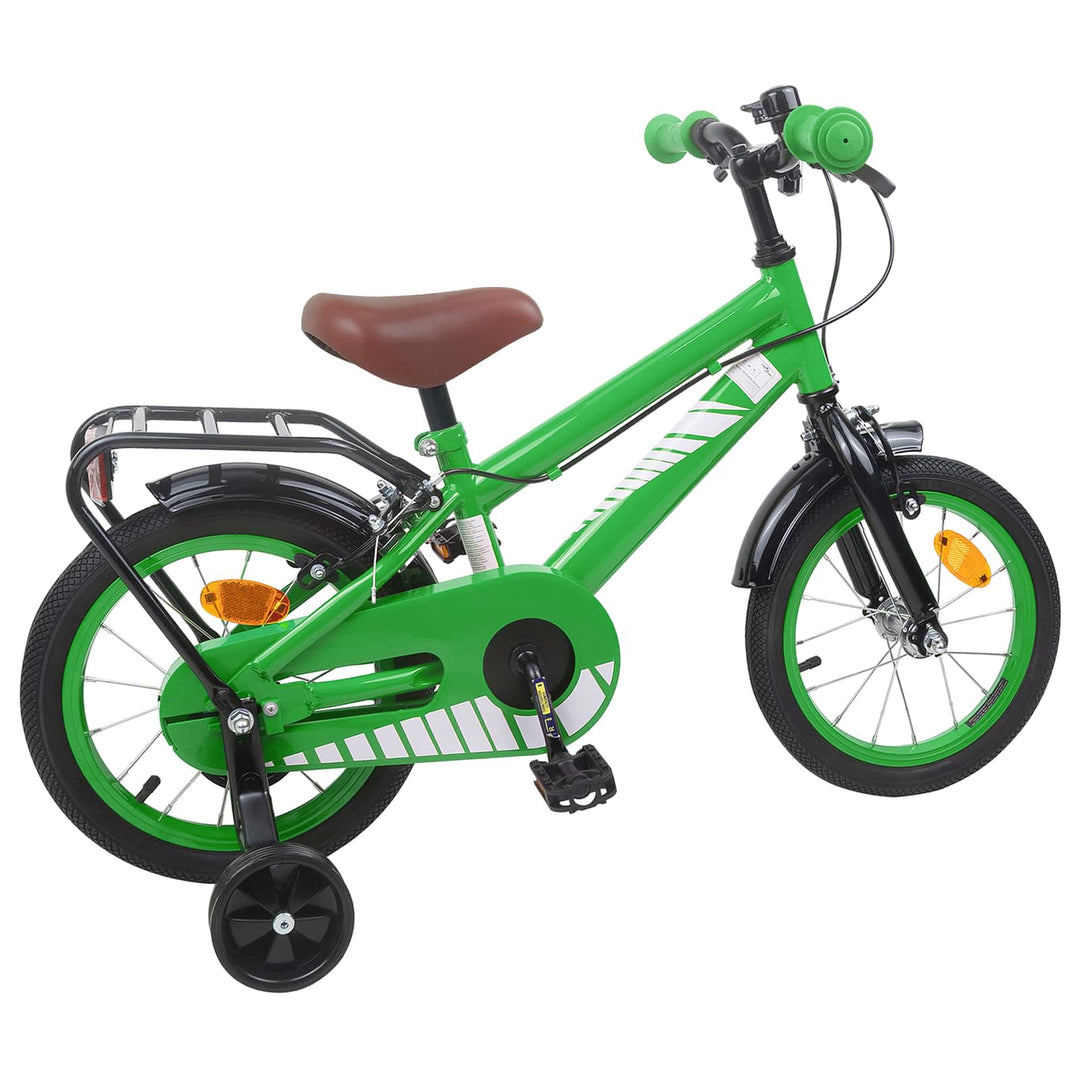 Børnecykel 14 tommer anbefalet til 3-5 år gammel Grøn