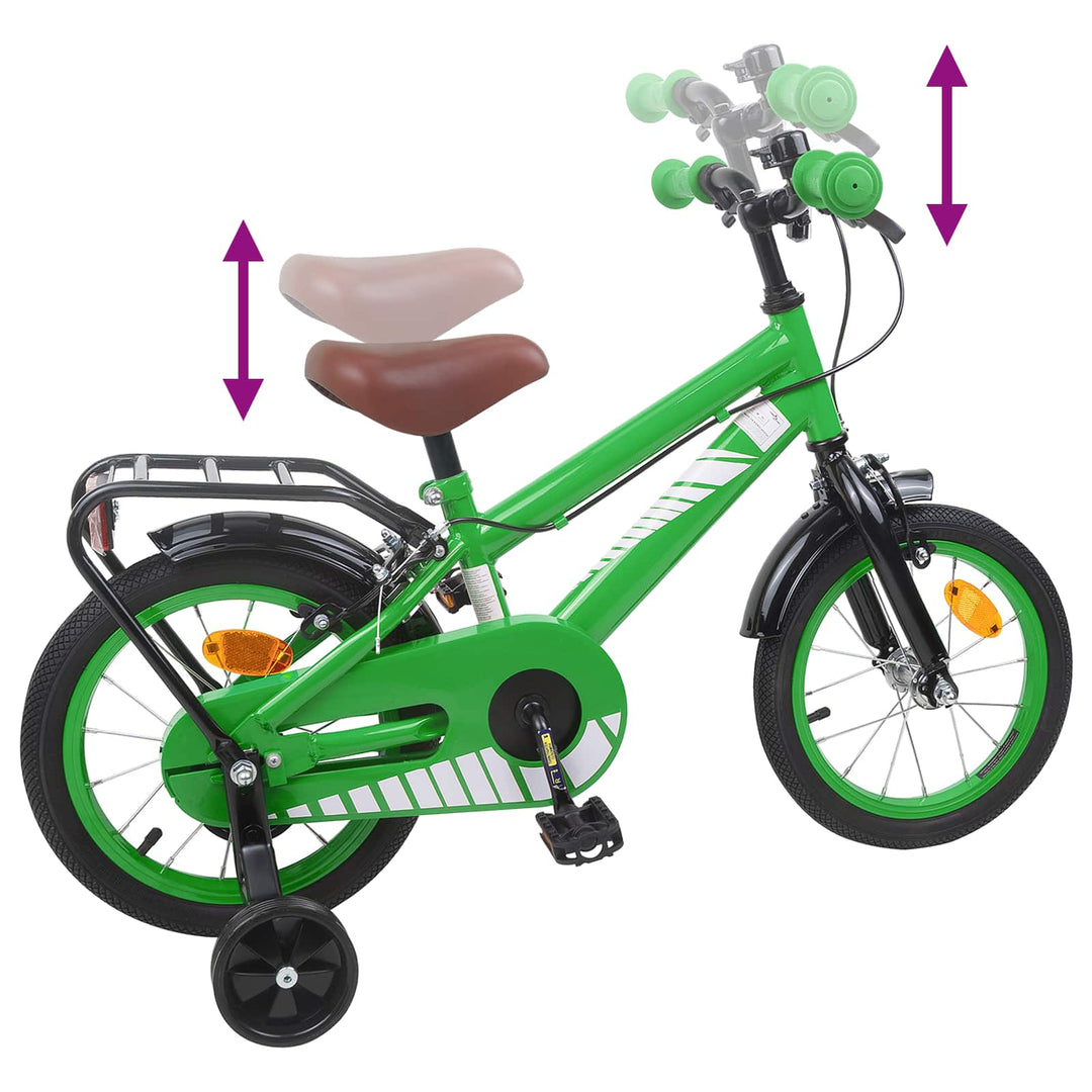 Børnecykel 16 tommer til 4-6 år gamle Grøn