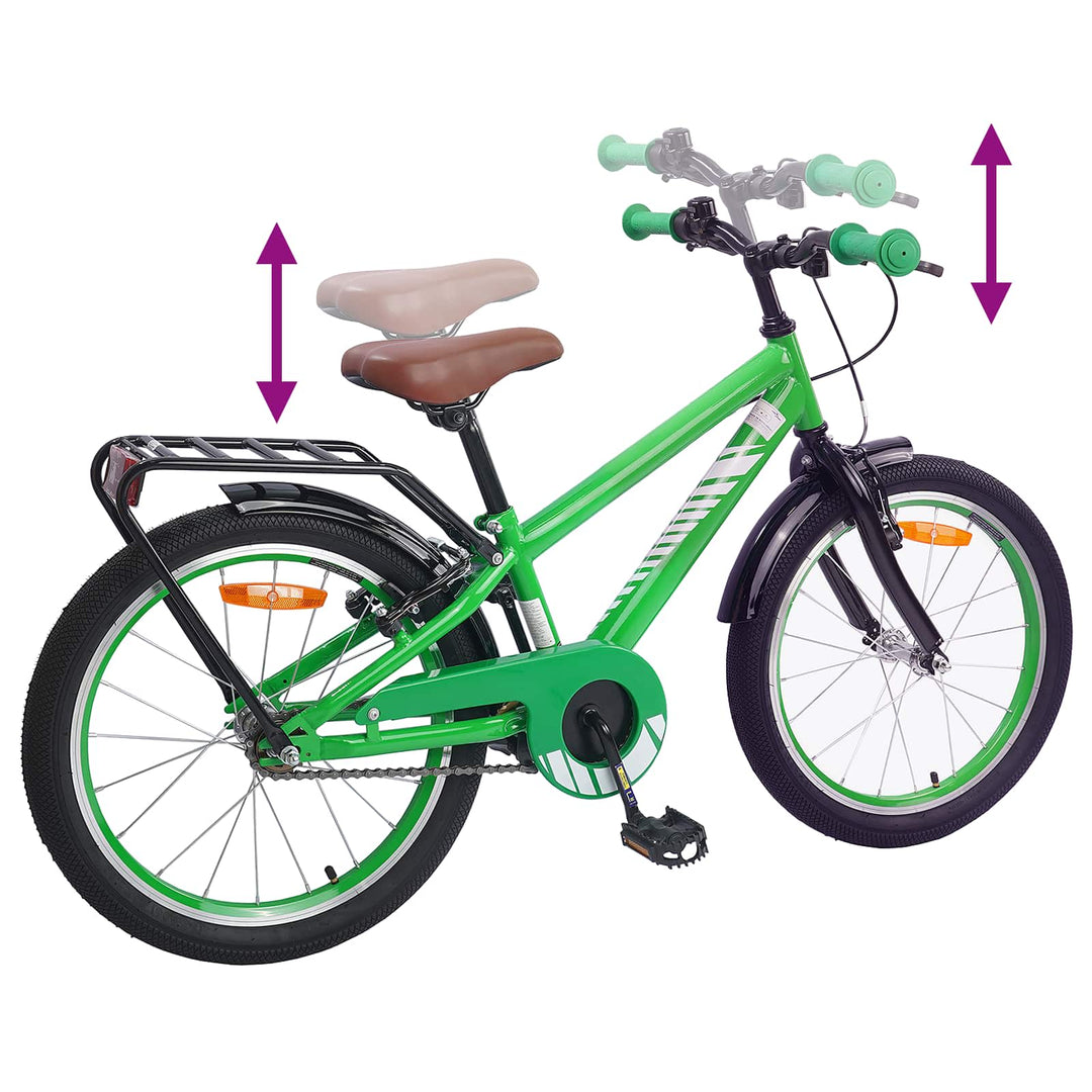 Børnecykel 18 tommer til 5-7 år gammel Grøn
