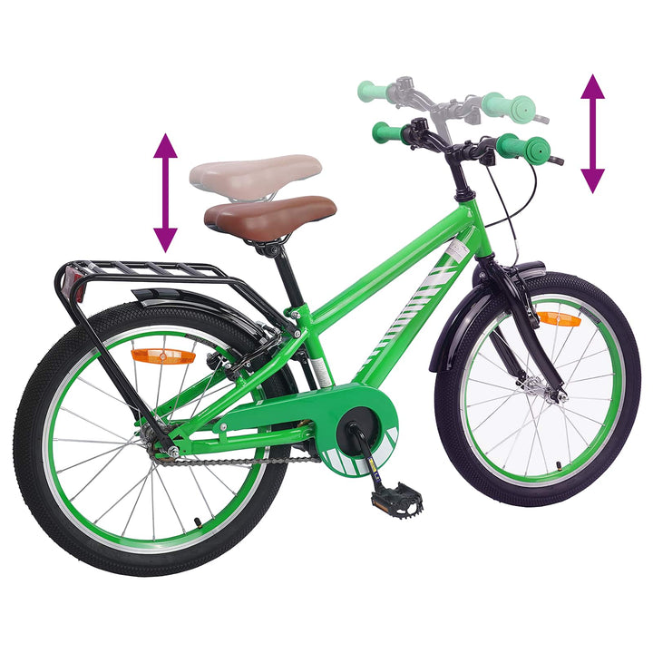 Børnecykel 18 tommer til 5-7 år gammel Grøn