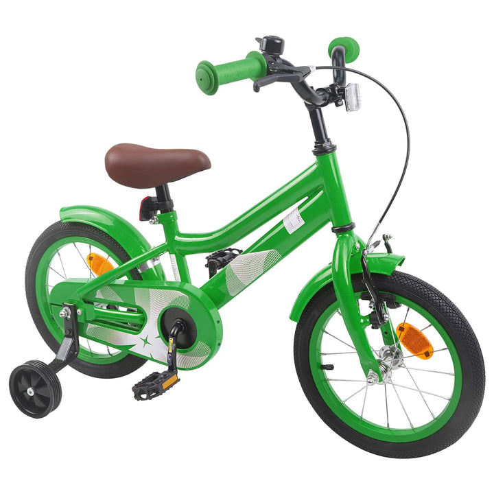 Børnecykel 14 tommer anbefalet til 3-5 år gammel Grøn
