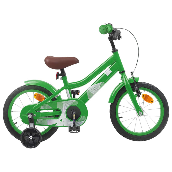 Børnecykel 14 tommer anbefalet til 3-5 år gammel Grøn