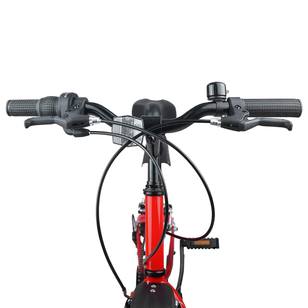 Børnecykel 20 tommer 6-Speed til børn i alderen 6-11 år Rød
