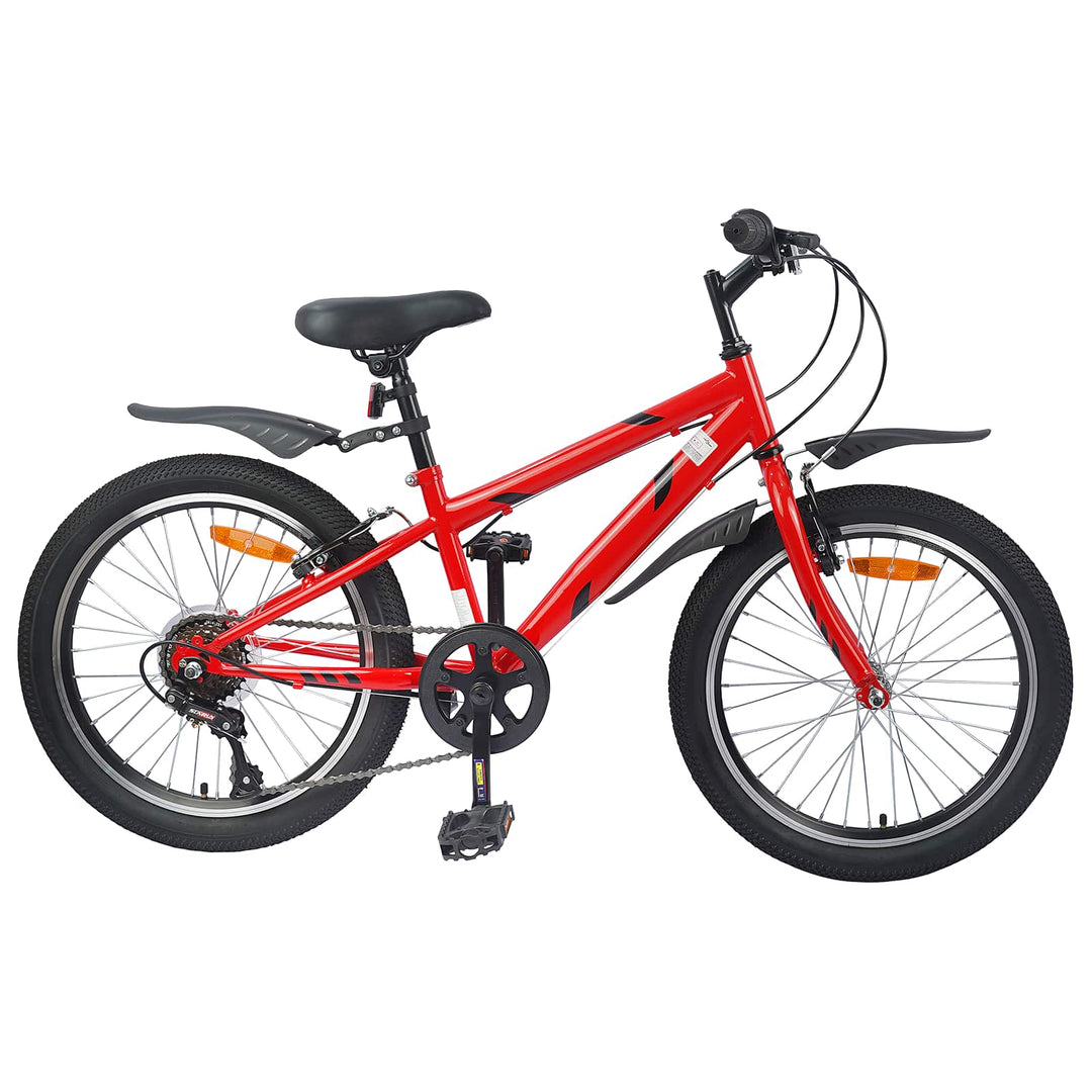 Børnecykel 24 tommer 6-hastighed til 8-12 år Rød